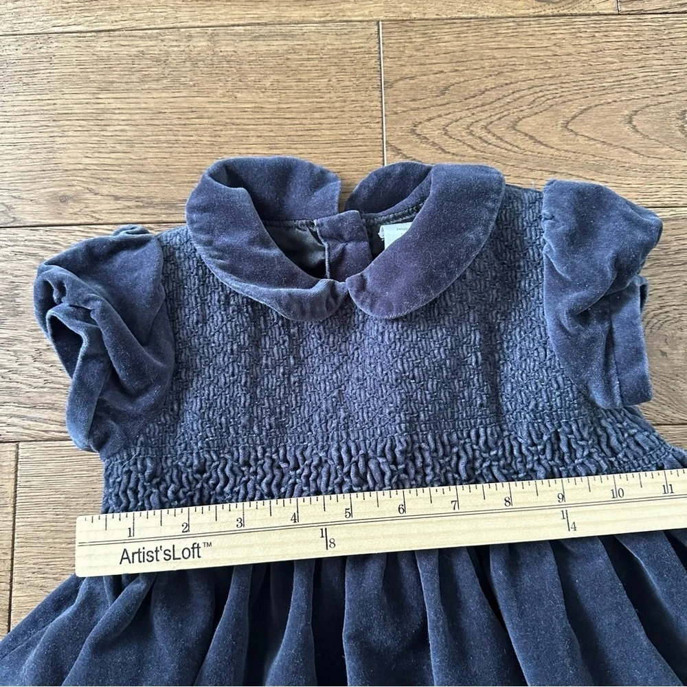 Gymboree Velvet Dress Puffy Skirt Dark Gray Sz 3T